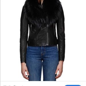 Mackage YOANA removable fur leather jacket xxs